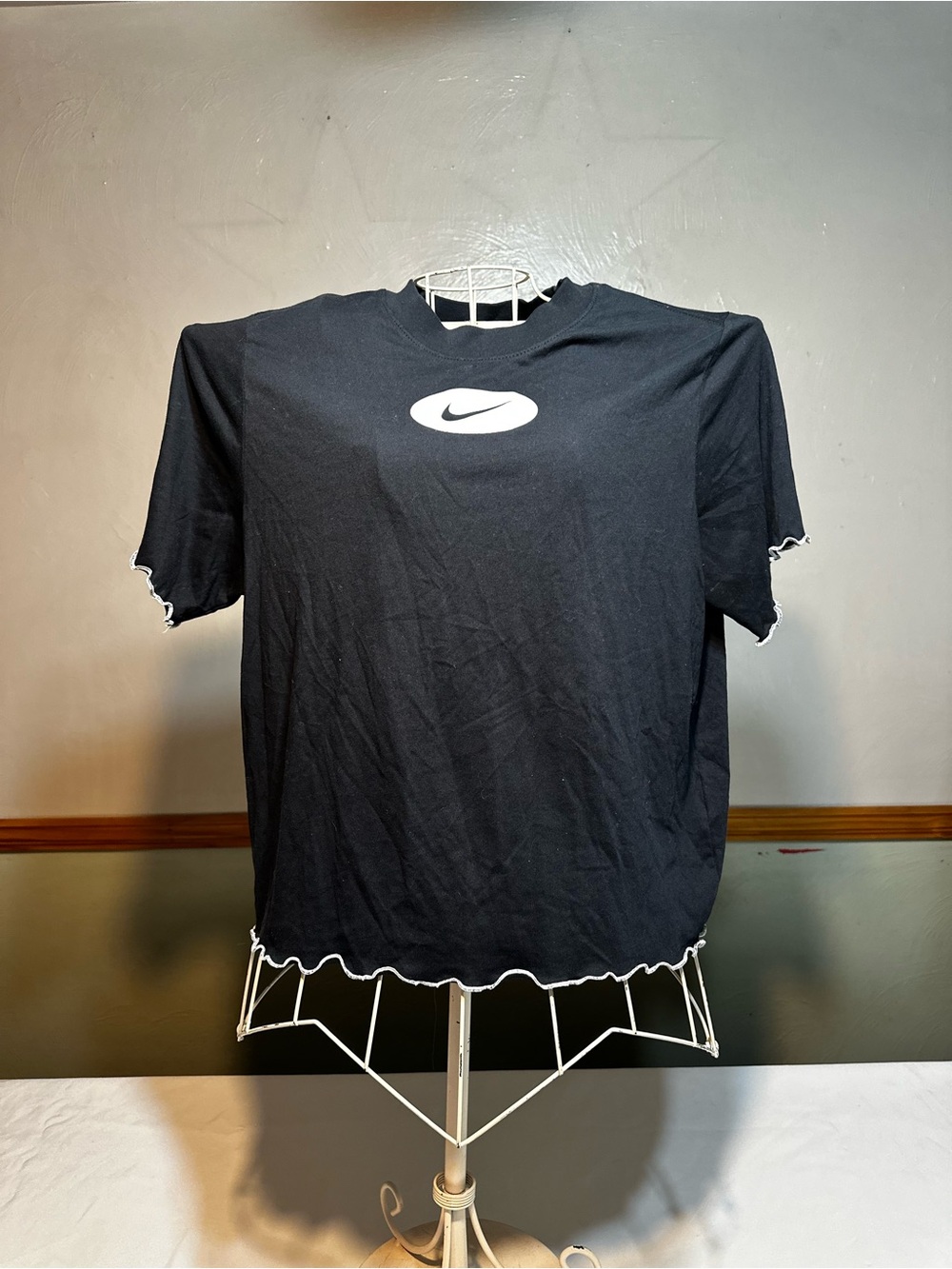 Nike Black Short Sleeve Logo Tee with Contrast Trim